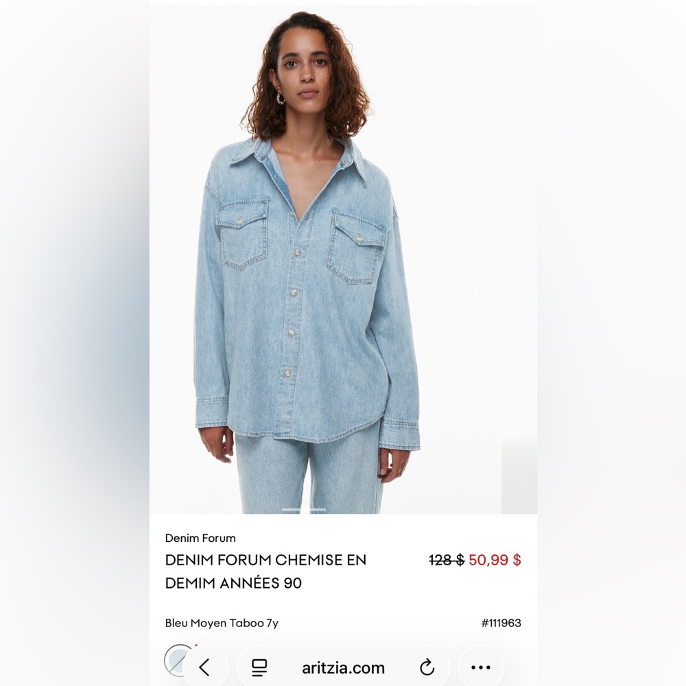 Aritzia Denim Forum Jean Shirt